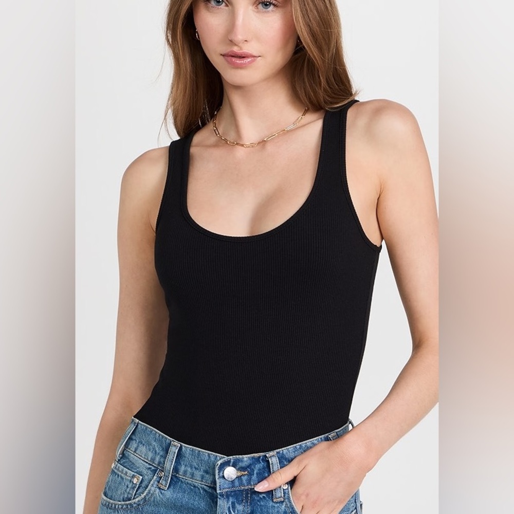 NWT L'AGENCE Women's Nica Scoop Neck Tank Bodysuit, L